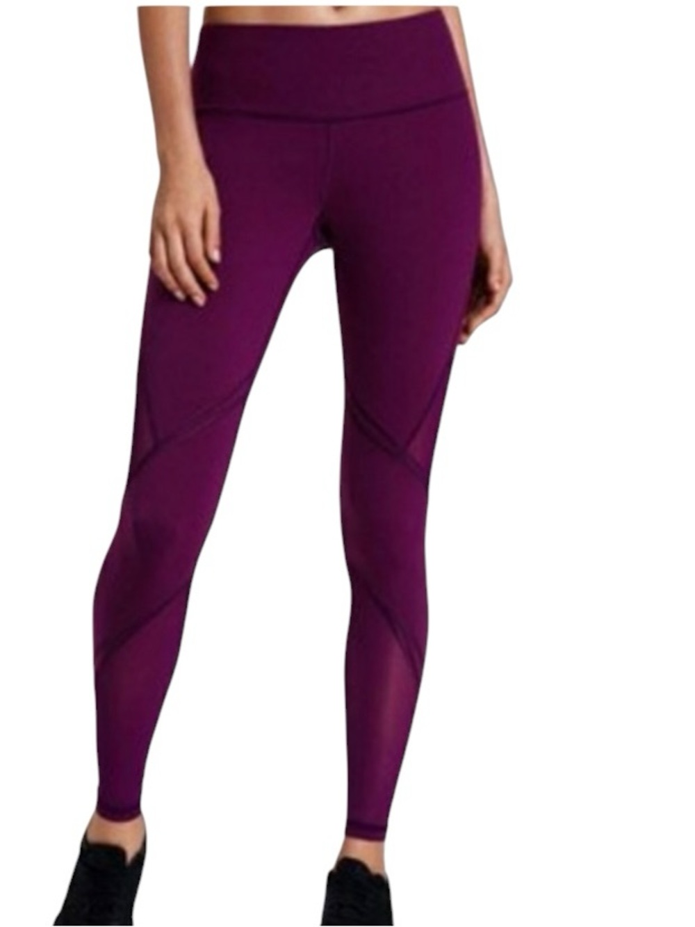 Victoria’s Secret VSX Sport Knockout Mesh Tights, Leggings, Pocket, Purple Sz SM